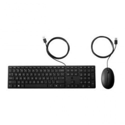HP   HP 320MK USB Wired Mouse Keyboard Combo - Black - RUS image 1