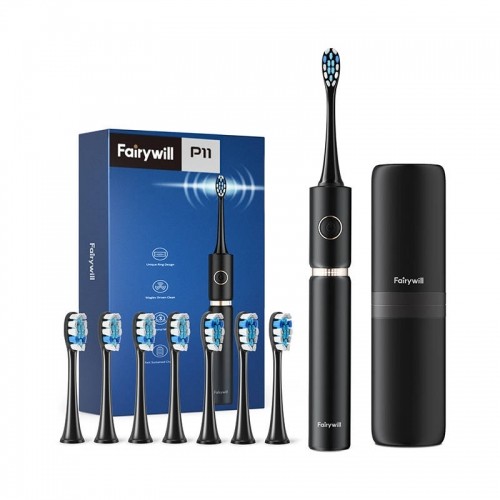 FairyWill Sonic toothbrush with head set and case FW-P11 (Black) image 1