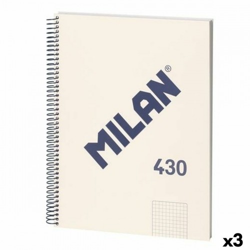 Piezīmju Grāmata Milan 430 Bēšs A4 80 Loksnes (3 gb.) image 1