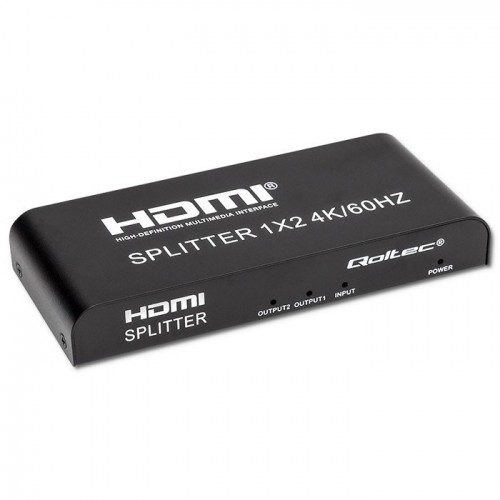 Qoltec 51797 Active HDMI Splitter 2 x HDMI 4K x 2K | 6Gb/s | 60Hz image 1