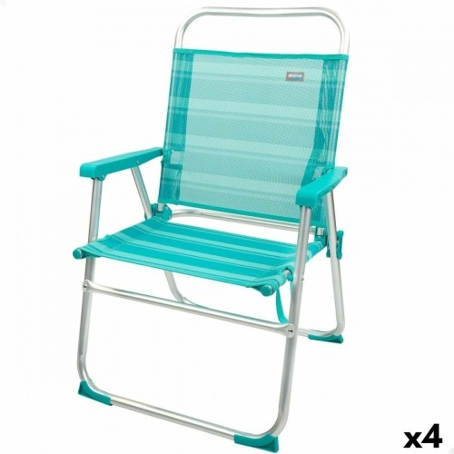 Пляжный стул Aktive бирюзовый 48 x 88 x 50 cm Алюминий Складной (4 штук) image 1