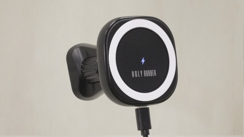 Ugly Rubber magnetic car mount MS with wireless charging 15W black image 1