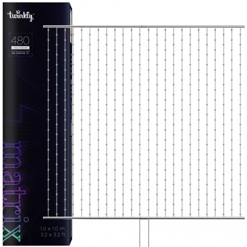 Twinkly Matrix – 480 RGB LED Lampki w kształcie pereł, przezroczysty przewód, 3.3x3.3ft typ wtyczki F image 1