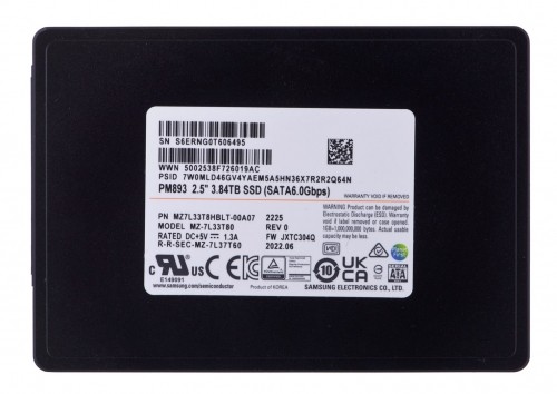 Samsung Semiconductor SSD Samsung PM893 3.84TB SATA 2.5" MZ7L33T8HBLT-00A07 (DWPD 1) image 1