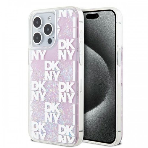 DKNY DKHCP15XLCPEPP iPhone 15 Pro Max 6.7" różowy|pink hardcase Liquid Glitter Multilogo image 1