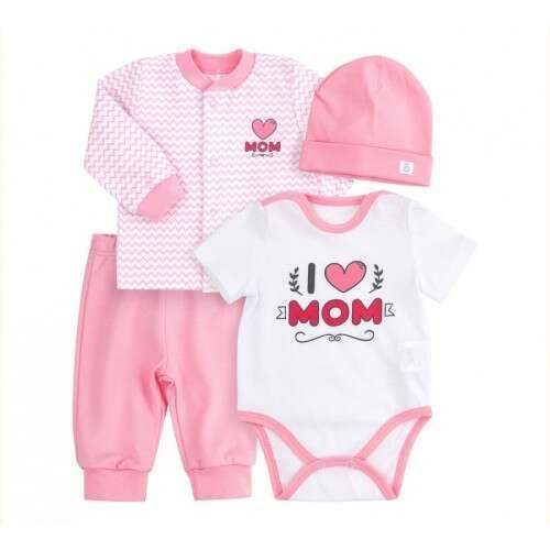 Bembi Mom Art.KP220-311 Pink  Детский комплектик из 4 частей 100% хлопок купить по выгодной цене в BabyStore.lv image 1