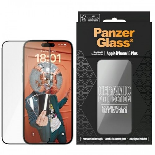 PanzerGlass Ceramic Protection iPhone 15 Plus 6.7" Ultra-Wide-Fit Screen Protection Easy Aligner Included 2839 image 1