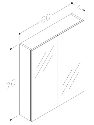 Шкафчик с зеркальными дверцами Raguvos Baldai SCANDIC 60 CM grey ash 1500303 image 2