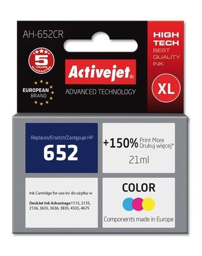 Activejet AH-652CR ink for Hewlett Packard 652 F6V24AE image 2