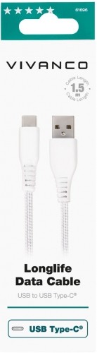 Vivanco cable USB-C - USB-A 1,5m, white (61696) image 2