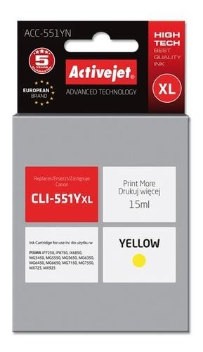 Activejet ink for Canon CLI-551Y image 2