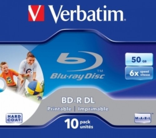 Matricas BD-R Verbatim 50 GB 6x Dual Layer Wide Printable No ID 10 Pack Jewel image 2
