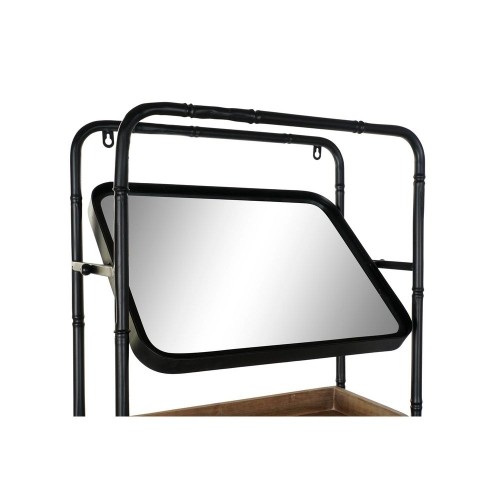 Вешалка DKD Home Decor Зеркало Чёрный Деревянный Металл ротанг (48 x 20.5 x 150 cm) image 2