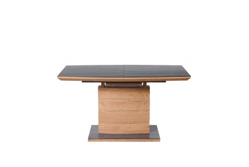 Halmar CONCORD extension table, color: top - dark grey, leg - golden oak image 2