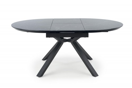Halmar VERTIGO extension table, color: top - black marble, legs - black image 2