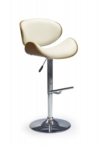 Halmar H44 bar stool color: walnut/creamy image 2