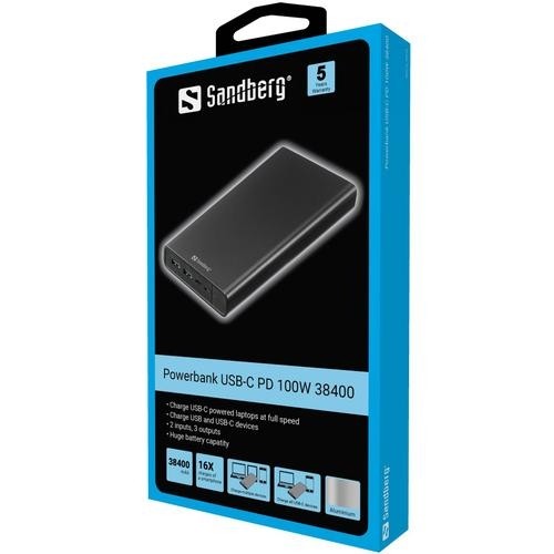 Sandberg Powerbank USB-C PD 100W 38400 image 2