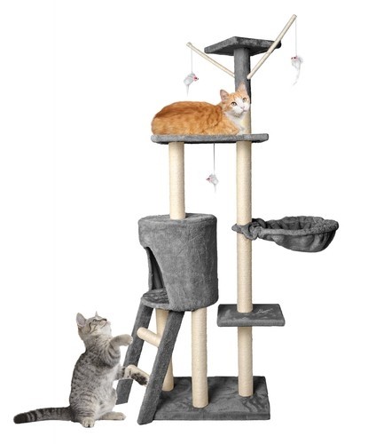 Malatec Tree Tower for a Cat 138cm Scratching Mouse House Gray 7927 (13575-0) image 2