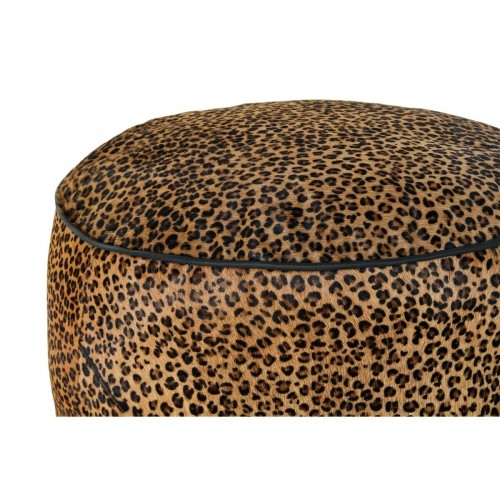 Sīkas mēbeles DKD Home Decor Melns Brūns Āda Leoparda (46 x 46 x 50 cm) image 2