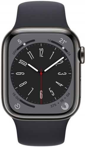 Apple Watch 8 GPS + Cellular 41mm Stainless Steel Sport Band, graphite/midnight (MNJJ3EL/A) image 2