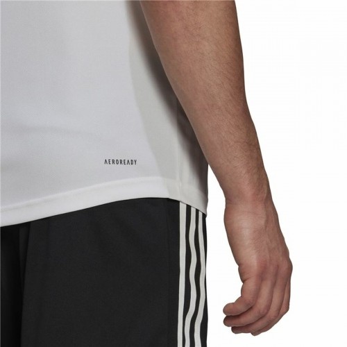 Поло с коротким рукавом мужское Adidas Primeblue 3 Stripes Белый image 2