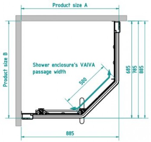 Brasta Glass Dušas kabīne VAIVA 90x70 Caurspīdīgs  image 2