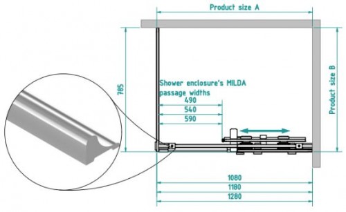 Brasta Glass Dušas kabīne MILDA 120x80 Tonēts pelēks vai brūns image 2