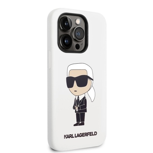 Karl Lagerfeld Liquid Silicone Ikonik NFT Case for iPhone 14 Pro Max White image 2