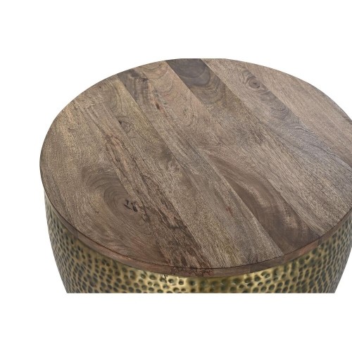 Mazs galdiņš DKD Home Decor Bronza Metāls Mango koks (74 x 74 x 44 cm) image 2