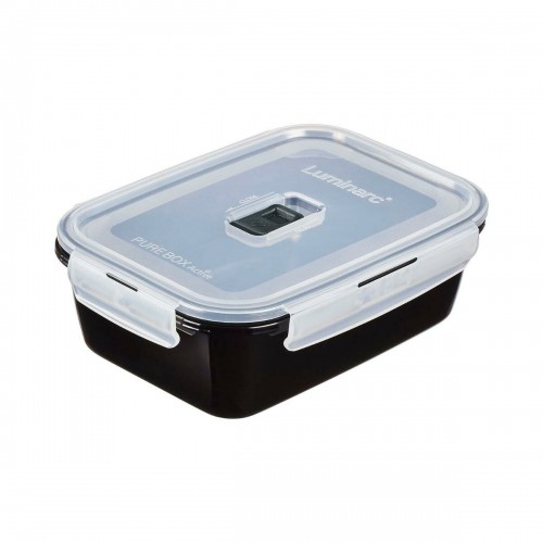 Герметичная коробочка для завтрака Luminarc Pure Box Чёрный 1,22 L Cтекло (6 штук) image 2