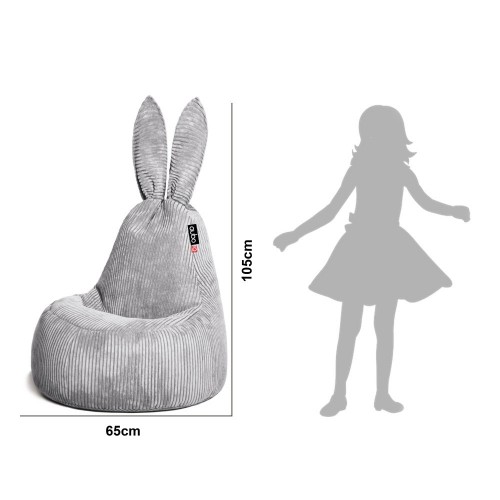 Qubo™ Mommy Rabbit Black Ears Lune VELVET FIT sēžammaiss (pufs) image 2