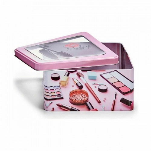 Bigbuy Home Контейнер для хранения макияж Розовый олово 18 x 8,5 x 18 cm (18 штук) image 2