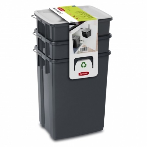 Curver Комплект мусорных контейнеров Biobox 2x10L+6L серый image 2