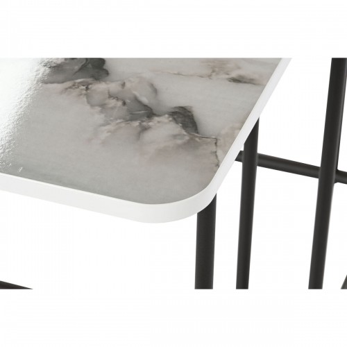 2 tabulu komplekts DKD Home Decor Balts Melns Metāls Koks MDF 51 x 43 x 49 cm image 2