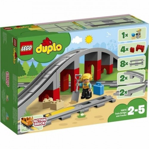 Набор машинок   Lego DUPLO 10872 Train rails and bridge         26 Предметы image 2