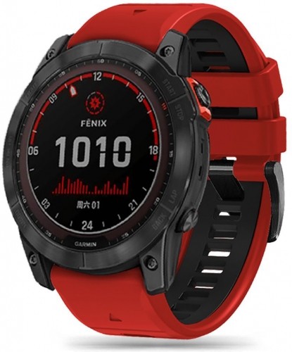 Tech-Protect watch strap IconBand Pro Garmin fenix 5/6/6 Pro/7, red/black image 2