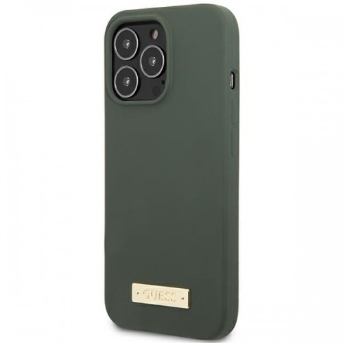 Guess GUHMP13XSPLA iPhone 13 Pro Max 6,7" zielony|khaki hard case Silicone Logo Plate MagSafe image 2