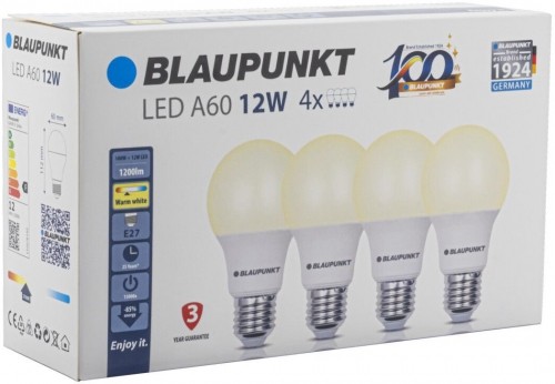 Blaupunkt LED lamp E27 12W 4pcs, warm white image 2