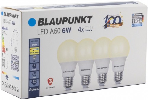 Blaupunkt LED лампа E27 6W 4pcs, warm white image 2
