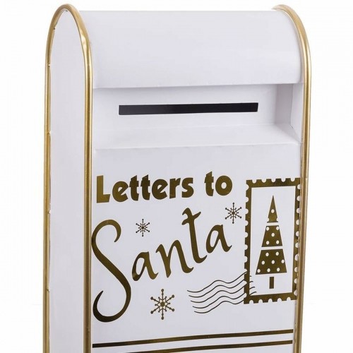 Bigbuy Christmas Новогоднее украшение Белый Позолоченный Металл почтовый ящик 34,5 x 21,5 x 61,5 cm image 2