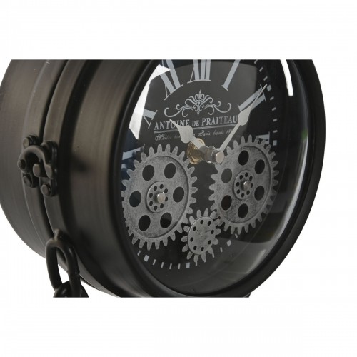 Настольные часы Home ESPRIT Melns Sudrabains Metāls Stikls 18 x 17 x 33 cm image 2