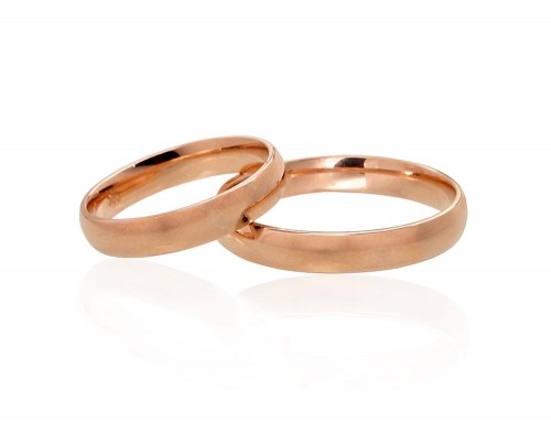 Laulību zelta gredzens #1101091(Au-R), Sarkanais Zelts 585°, Izmērs: 17.5, 2.99 gr. image 2
