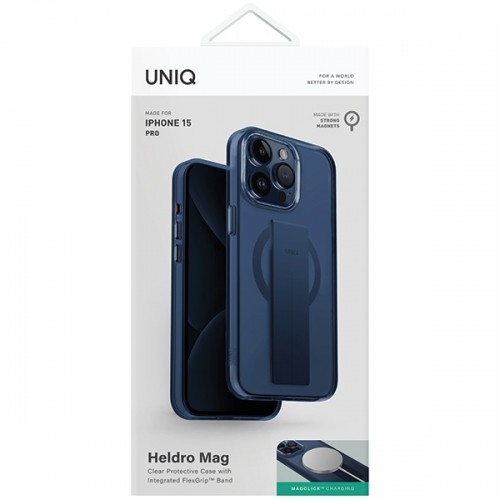 UNIQ etui Heldro Mag iPhone 15 Pro 6.1" Magclick Charging niebieski|ultramarine deep blue image 2