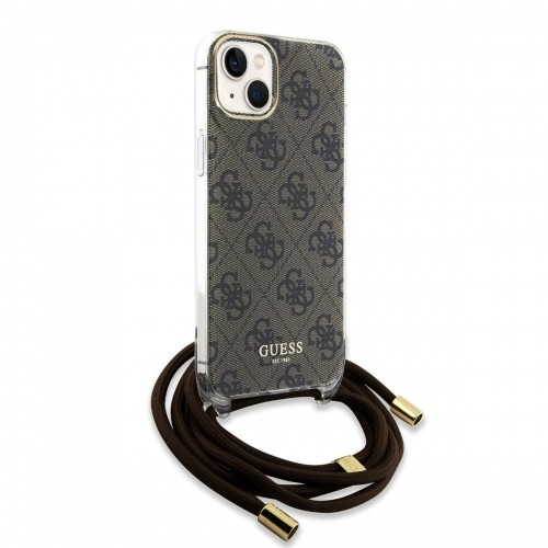 Guess IML 4G Printed Crossbody Case for iPhone 15 Brown image 2