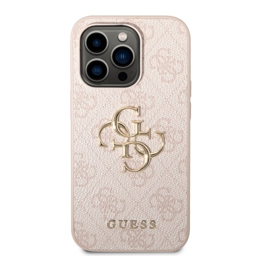 Guess PU 4G Metal Logo Case for iPhone 15 Pro Max Pink image 2