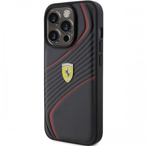 Ferrari FEHCP15LPTWK iPhone 15 Pro 6.1" czarny|black hardcase Twist Metal Logo image 2