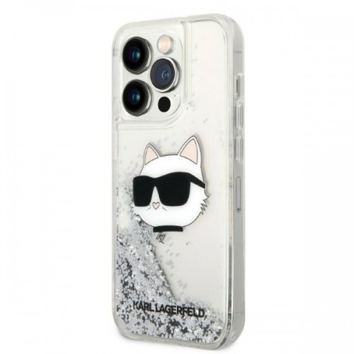 Karl Lagerfeld KLHCP14LLNCHCS iPhone 14 Pro 6,1" srebrny|silver hardcase Glitter Choupette Head image 2