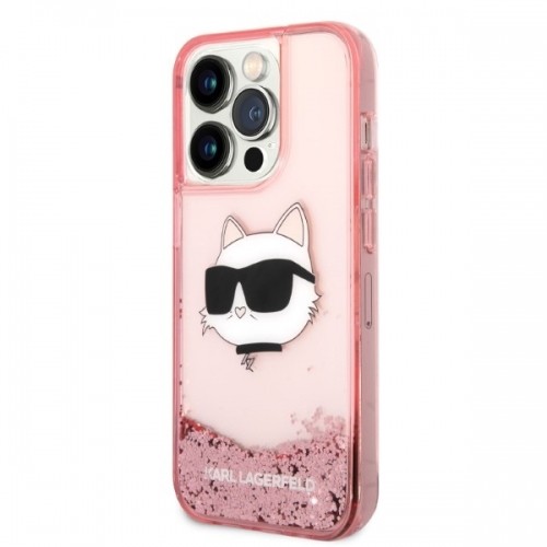 Karl Lagerfeld KLHCP14LLNCHCP iPhone 14 Pro 6,1" różowy|pink hardcase Glitter Choupette Head image 2