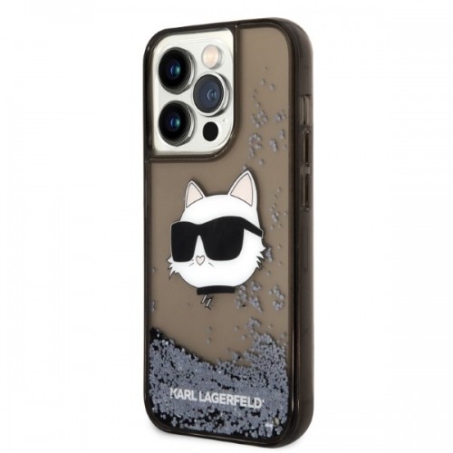 Karl Lagerfeld KLHCP14LLNCHCK iPhone 14 Pro 6,1" czarny|black hardcase Glitter Choupette Head image 2