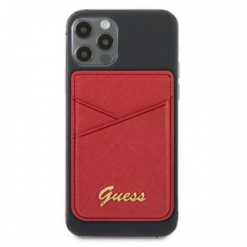 Guess Wallet Card Slot GUWMSSASLRE MagSafe Saffiano czerwony|red image 2